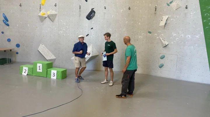 Siegerehrung Landesmeister Lead, v.l.n.r. Arno Behr, Linus Raatz, Viktor Lang | © DAV Landesverband Berlin