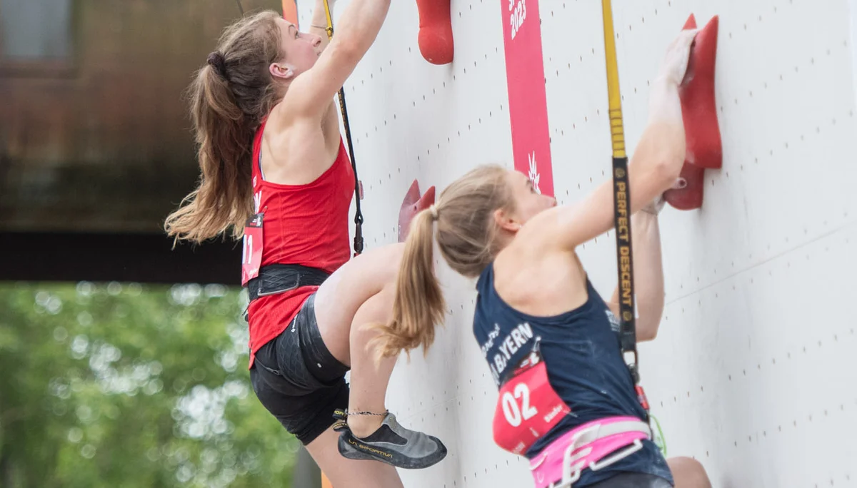 Finallauf: Ritter vs. Apel, DM Speed 2023 | © DAV / Thomas Schermer