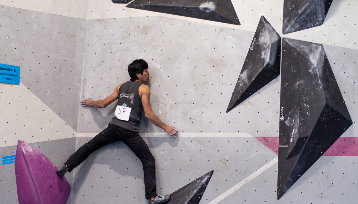 Landesmeisterschaft_Bouldern_Berlin_Sachsen_2022_Finale_Jugend_A_Erwachsene | © Kilian Dorner Landesmeisterschaft_Bouldern_Berlin_Sachsen_2022_Finale_Jugend_A_Erwachsene | © Kilian Dorner