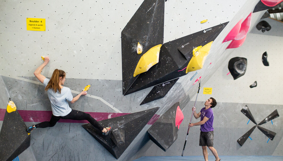 Landesmeisterschaft_Bouldern_Berlin_Sachsen_2022_Finale_Jugend_A_Erwachsene | © Kilian Dorner Landesmeisterschaft_Bouldern_Berlin_Sachsen_2022_Finale_Jugend_A_Erwachsene | © Kilian Dorner