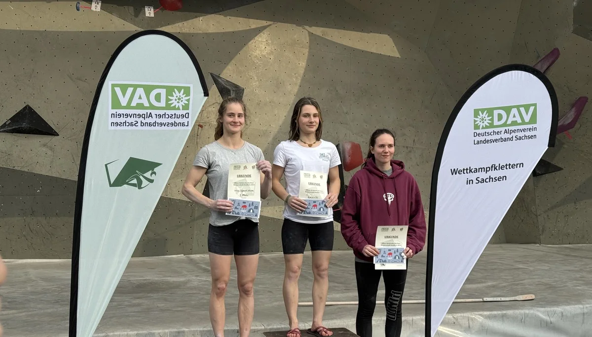 LM Bouldern 2024 Podium Damen | © DAV LV Berlin