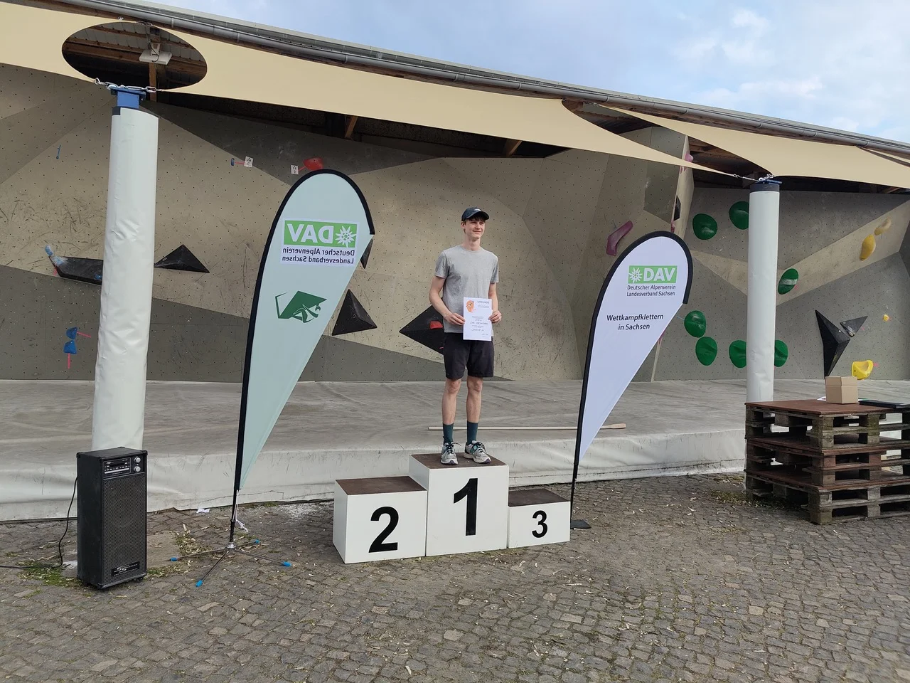 LM Bouldern 2024 Podium Jugend A m | © Volker Schmitt