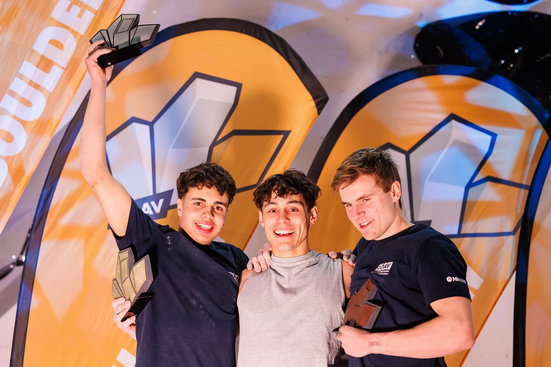 Podium Herren - Deutsche Meisterschaft Bouldern 2025 | © Marco Kost / DAV