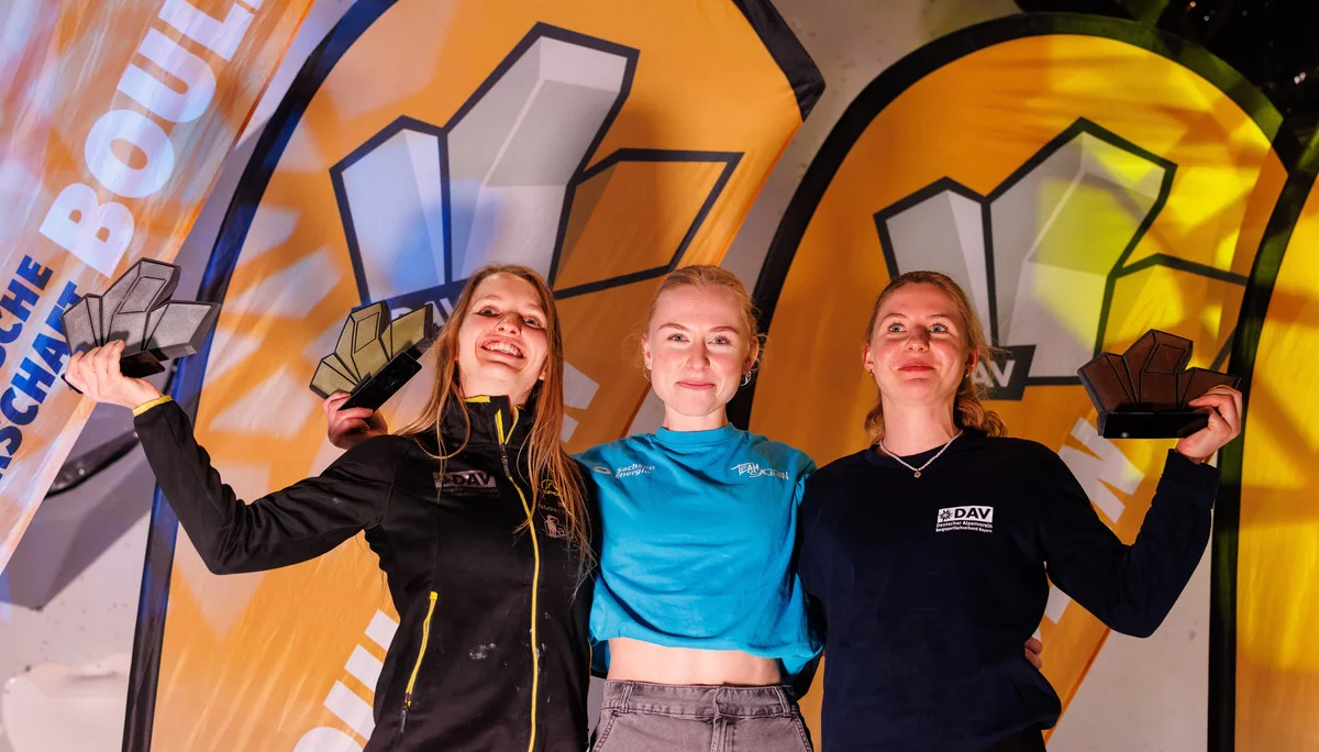 Podium Damen - Deutsche Meisterschaft Bouldern 2025 | © Marco Kost / DAV